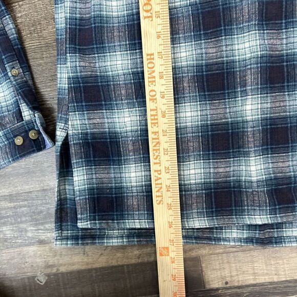 LL Bean Shirt Womens XS Flannel Plaid 1/2 Zip Front Pocket Pullover Green - Picture 8 of 11